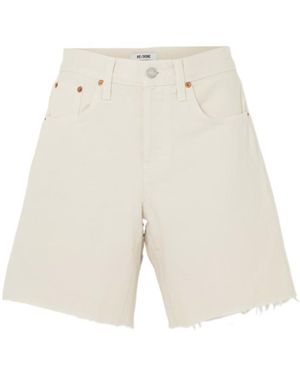 RE/DONE Boyfriend Cutoff Denim Mini Shorts - White