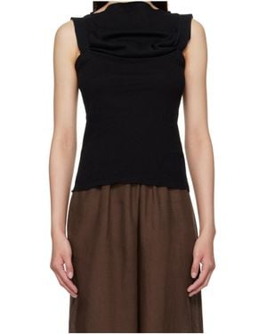 Baserange Lud Ruffled-Trim Top - Brown