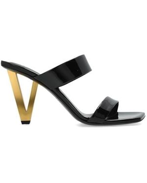 Versace Heeled Slides - White