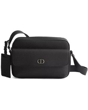 Dior Cd Icon Zipped Messenger Bag - Black