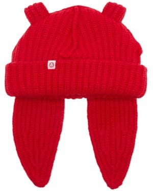 charlesjeffreyloverboy Ribbed Knitted Beanie - Red
