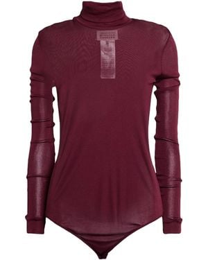 Maison Margiela Solid-Color Turtleneck Knit Top - Purple