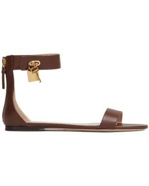 Tom Ford Leather Flat Sandals - Brown