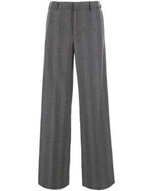 Pt Pantaloni Casual Trousers With Belt Loops - Grey
