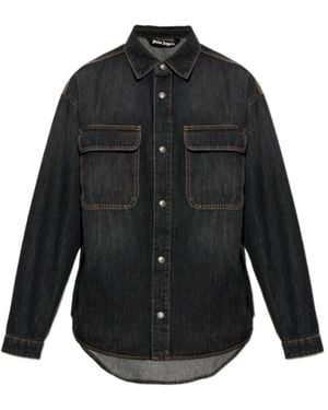 Palm Angels Long-Sleeved Shirt - Black