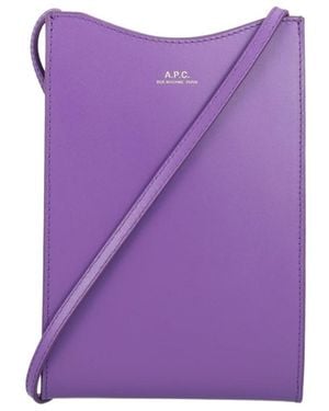 A.P.C. Jamie Logo-Print Crossbody Bag - Purple