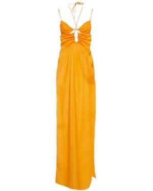 Nensi Dojaka Cutout Halterneck Maxi Dress - Metallic