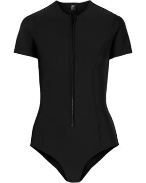 Lisa Marie Fernandez Zipup Onepiece Swimsuit - Black