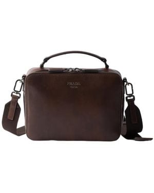Prada Brique Leather Bag - Brown
