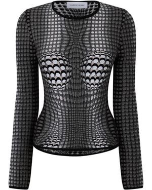 Marine Serre Moon Jacquard Knit Cover-Up - Black