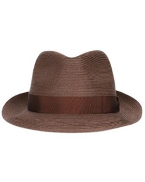 Borsalino Logo Hat - Brown