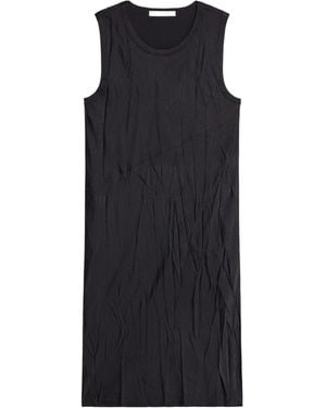Helmut Lang Crushed Satin Tank Dress - Black