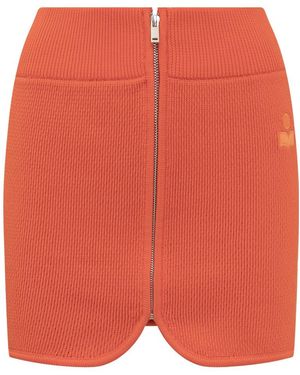 Isabel Marant Isabel Marant Étoile Olgane Zipped Mini Skirt - Orange