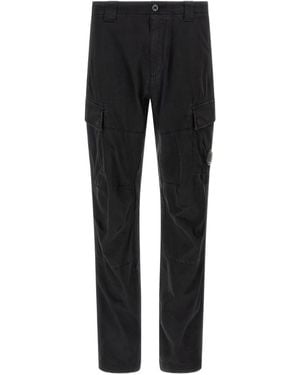 C.P. Company Satin Cargo Trousers - Black