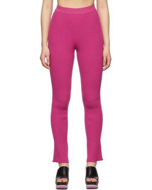 MSGM Ribbed Straight Leg Trousers - Pink