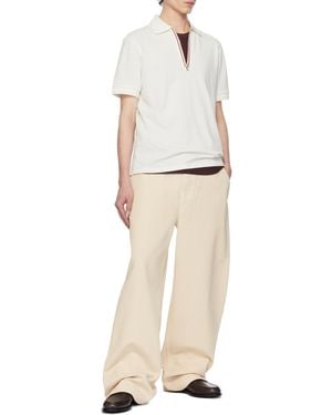 Moncler Short-Sleeve Polo Shirt - Natural