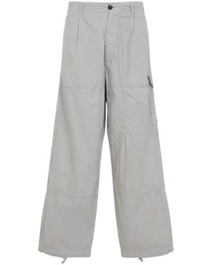 C.P. Company Pleated Cargo Straight-Leg Pants - Gray