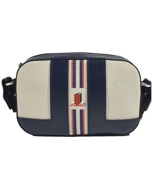 Lanvin Striped Logo-Print Camera Bag - Blue