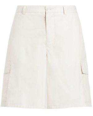 Dolce & Gabbana Logo Plaque Cargo Shorts - White