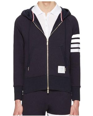 Thom Browne Logo And Hat Casual Jacket - Blue