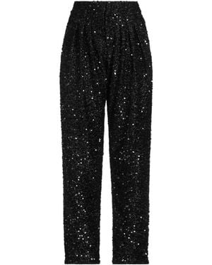 Isabel Marant Stylish Metallic Sequin Pencil Trousers - Black
