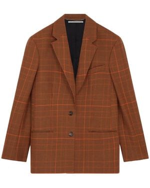 Stella McCartney Prince Of Wales Single Breasted Blazer - Brown