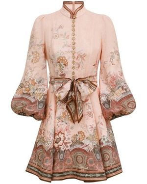 Zimmermann Alchemy Buttoned Mini Dress - Pink