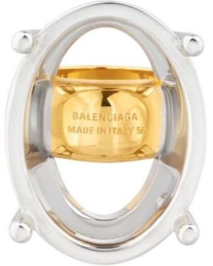 Balenciaga Frame Oval Ring - White