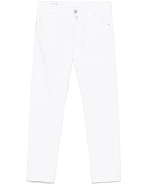 Incotex Logo-Patch Tapered Trousers - White