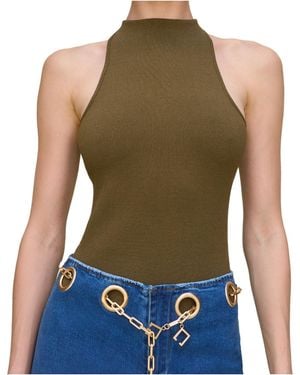 Cult Gaia Cassius Knit Bodysuit - Green