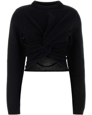 Balenciaga Twisted Knit Jumper - Black