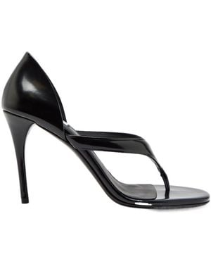 Alaïa Infradito 90 Leather Sandals - Black