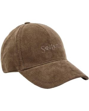 Saint Laurent Corduroy Baseball Cap - Brown