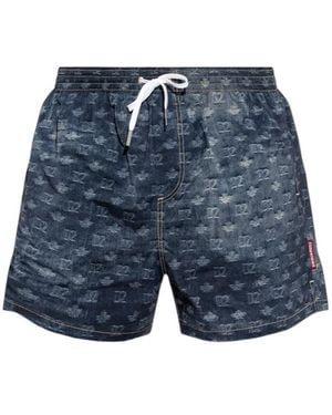 DSquared² Printed Swim Trunks - Blue
