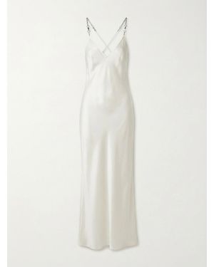 Gucci Crystal-Embellishment Spaghetti Strap Maxi Dress - White