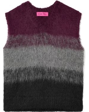 The Elder Statesman Gradient Brushed Alpaca Blend Vest - Purple