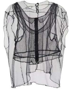 Acne Studios Ruffled Mesh Top - Gray