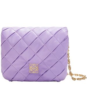 Loewe Puffer Goya Woven Shoulder Bag - Purple