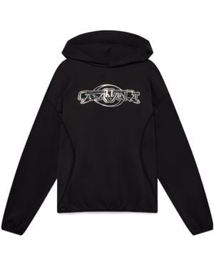 CASABLANCA Oversized Paneled Hooded Sweatshirt - Black