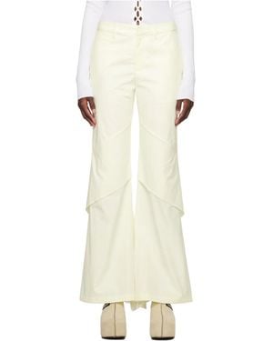 Dion Lee Panelled Straight-Leg Trousers - White