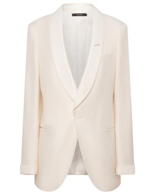 Tom Ford Long-Sleeved Single-Breasted Jacket - White