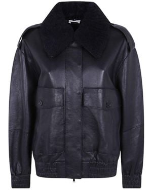 P.A.R.O.S.H. Long-Sleeve Leather Jacket - Blue