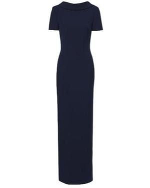 Roland Mouret Padded Shoulder Maxi Dress - Blue