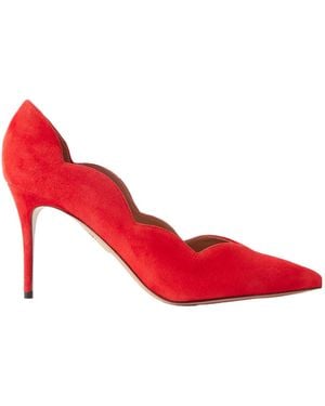 Aquazzura Solid Color Suede Pumps - Red