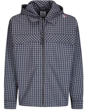 ROA Aair Flowave Hooded Checked Jacket - Blue