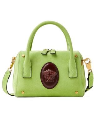 Versace Medusa-Plaque Suede Tote Bag - Green