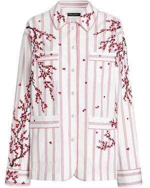Dolce & Gabbana Vanity Shirt With Flower Embroidery - Pink