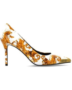 Versace Jeans Couture Couture Baroque Print Heeled Pumps - Metallic
