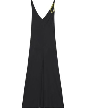 Lanvin Pleated A-Line Midi Dress - Black