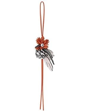 Loewe Paulas Ibiza Hoopoe Bird Keyring - White